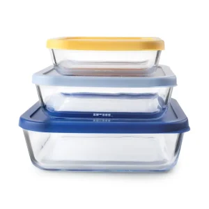 Set 3 Tápers de Borosilicato Cuadrados ECO 689210 Ibili